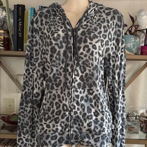 PINK Victorias Secret Leopard Print Zip-Up Hoodie